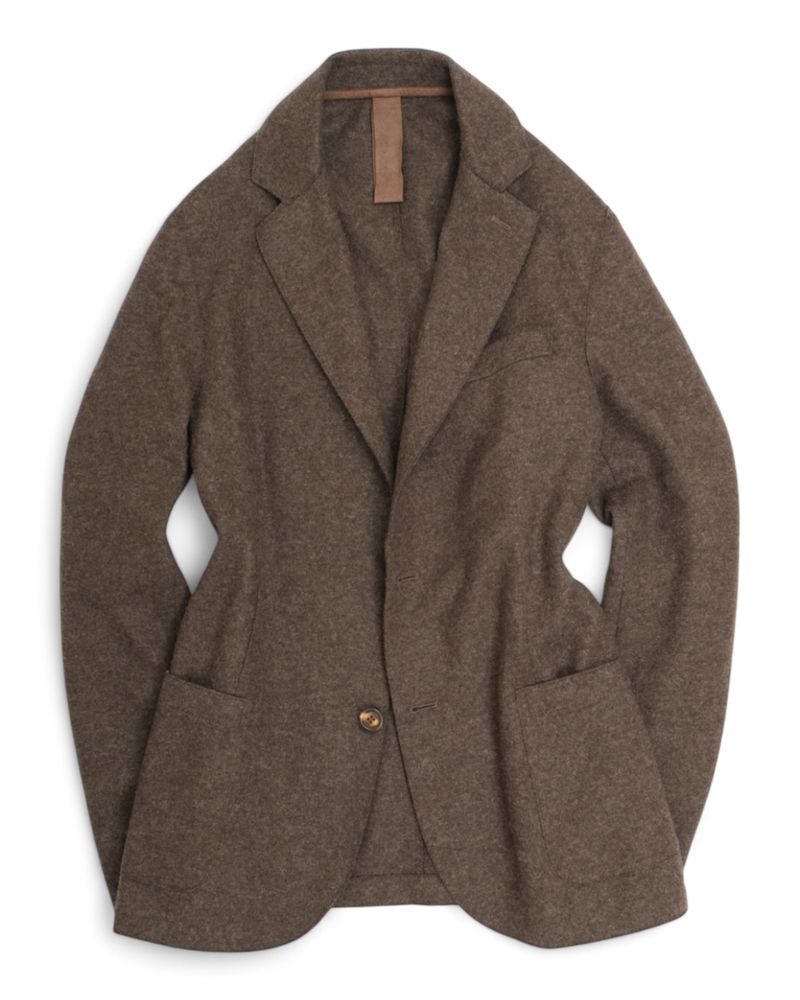Brown Unlined Wool Sports Jacket