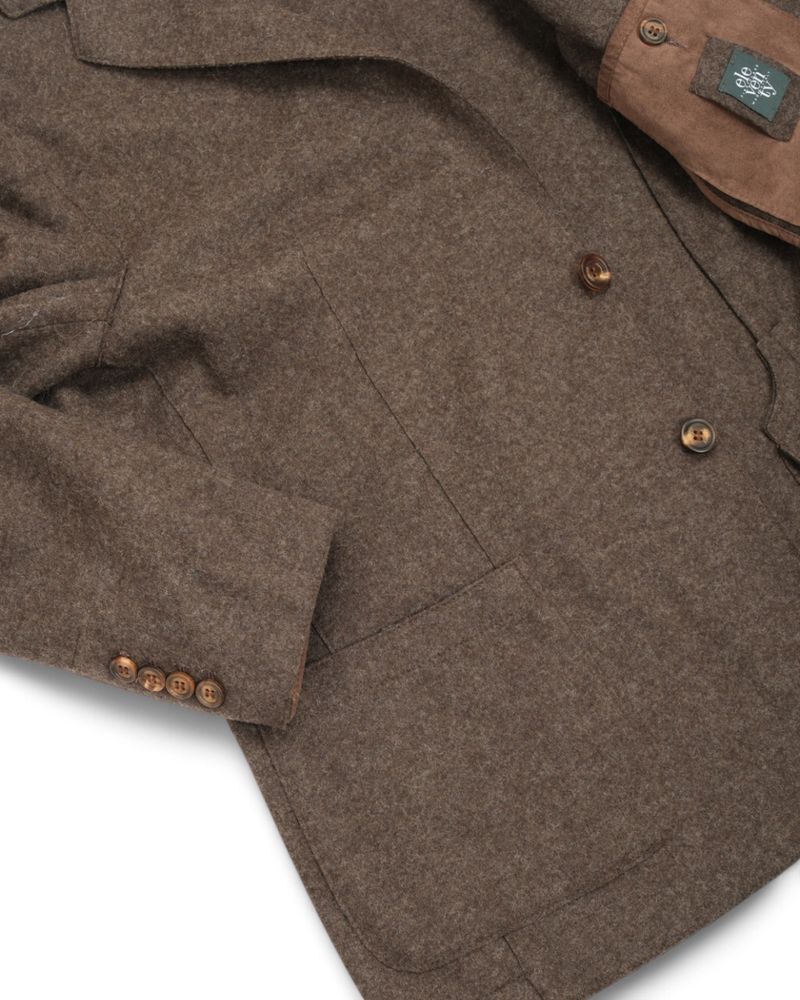 Brown Unlined Wool Sports Jacket