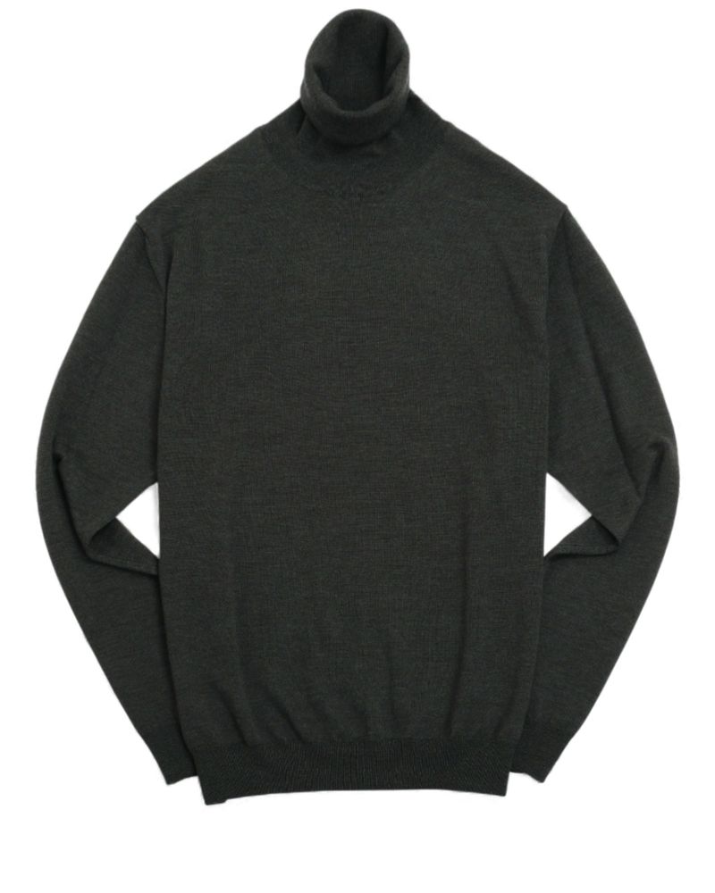Midnight Green Extrafine Merino Rollneck