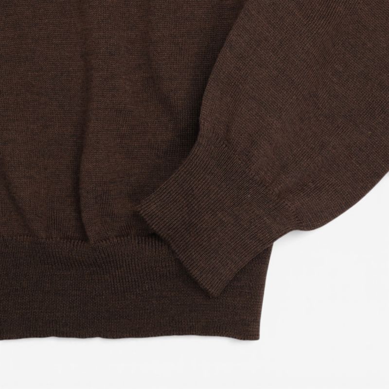 Dark Brown Virgin Wool V-Neck