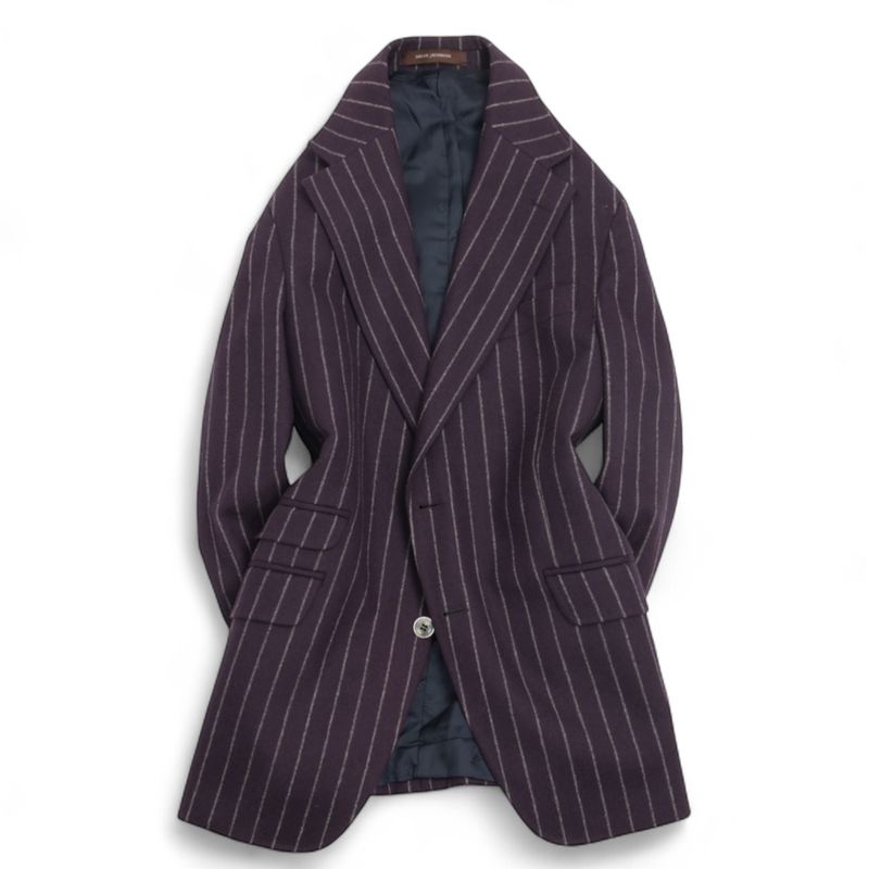 Navy Chalk Striped 3-Piece Flannel Suit
