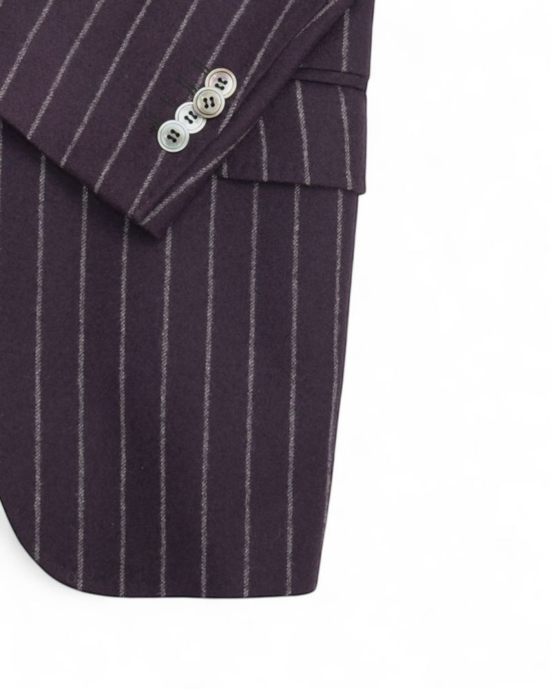Navy Chalk Striped 3-Piece Flannel Suit