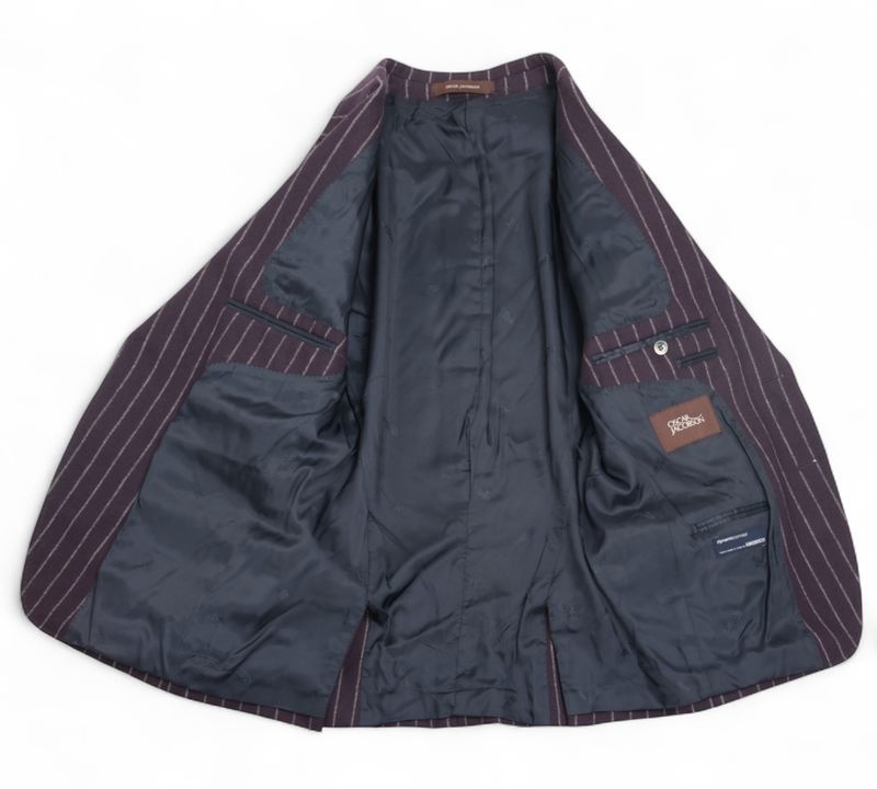 Navy Chalk Striped 3-Piece Flannel Suit