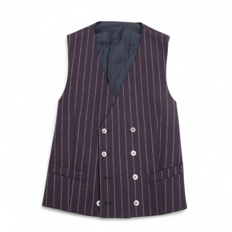 Navy Chalk Striped 3-Piece Flannel Suit