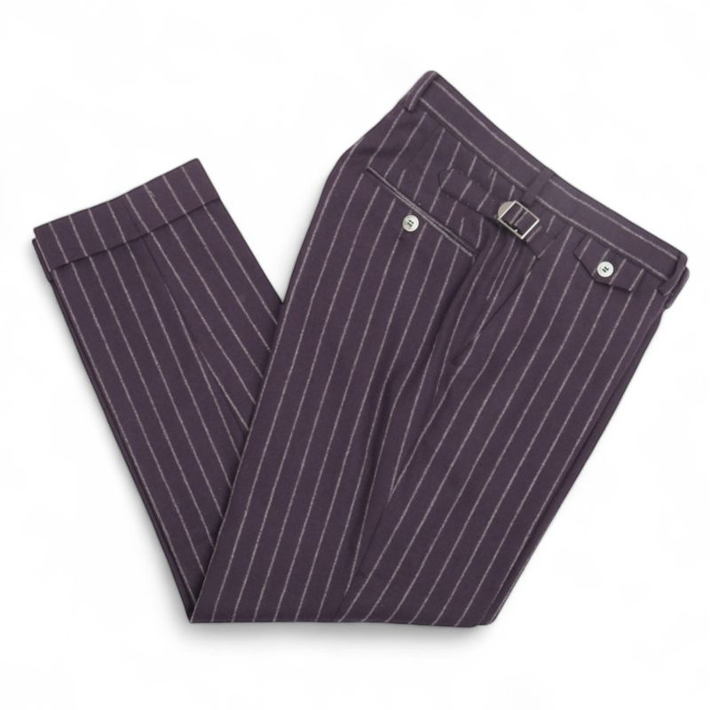 Navy Chalk Striped 3-Piece Flannel Suit