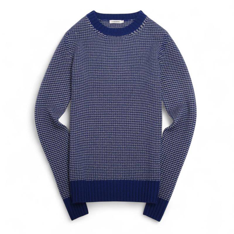 Blue & Light Grey Chunky Merino Crewneck