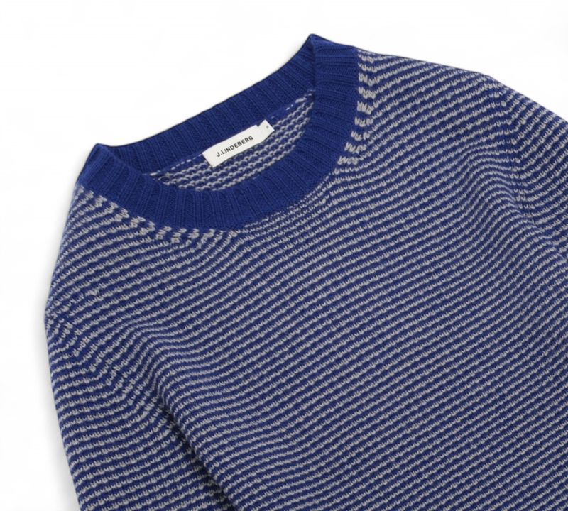 Blue & Light Grey Chunky Merino Crewneck