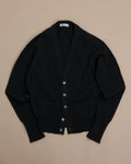 Black Lambswool Standard Cardigan by Rubato