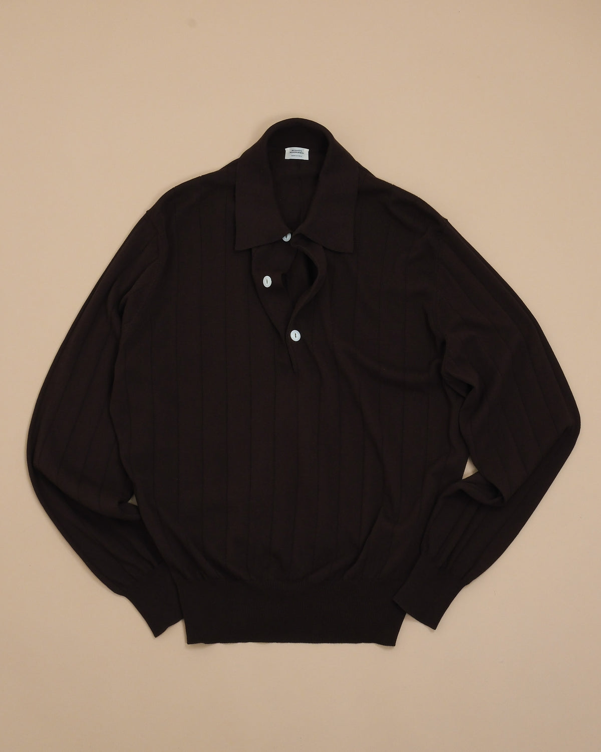 Ebano Nonpareil Collo Americano Long-Sleeve Polo by Rubato