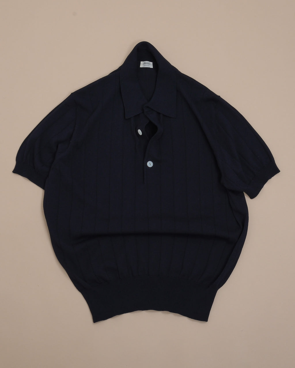 Navy Nonpareil Collo Americano Short-Sleeve Polo by Rubato