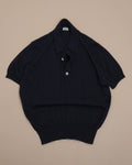 Navy Nonpareil Collo Americano Short-Sleeve Polo by Rubato