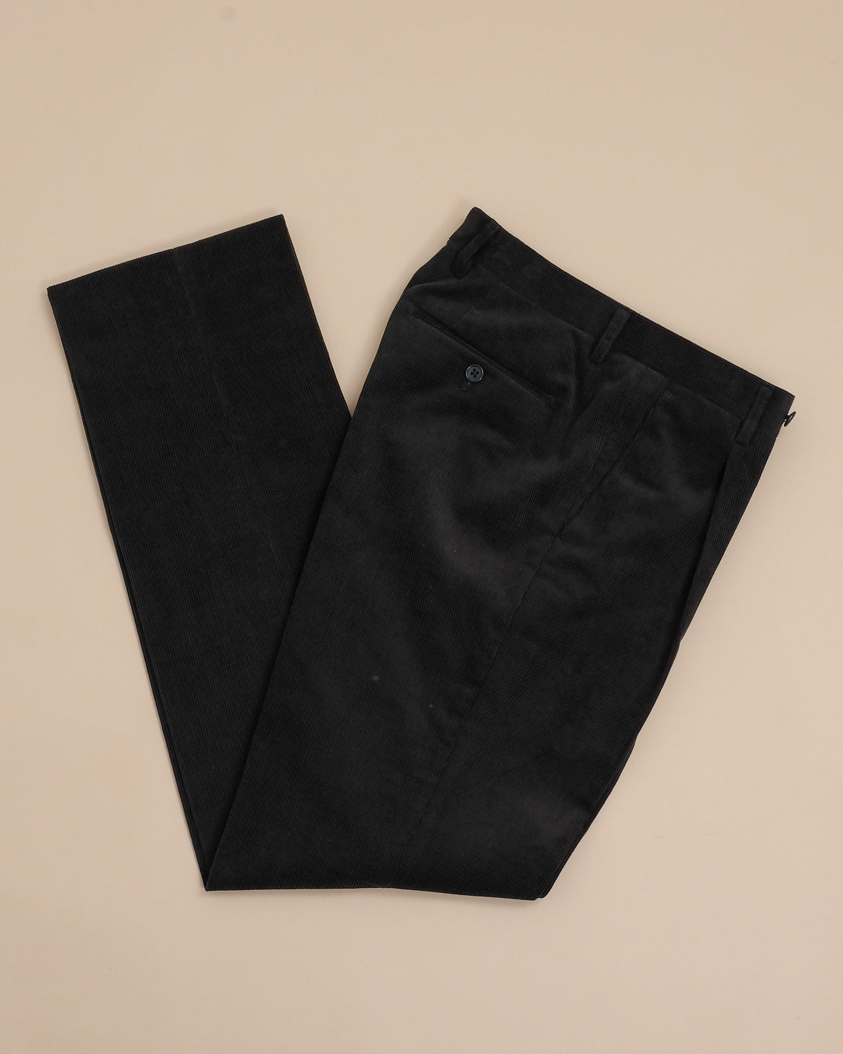 Black Cord Pleated Trousers by Rubato
