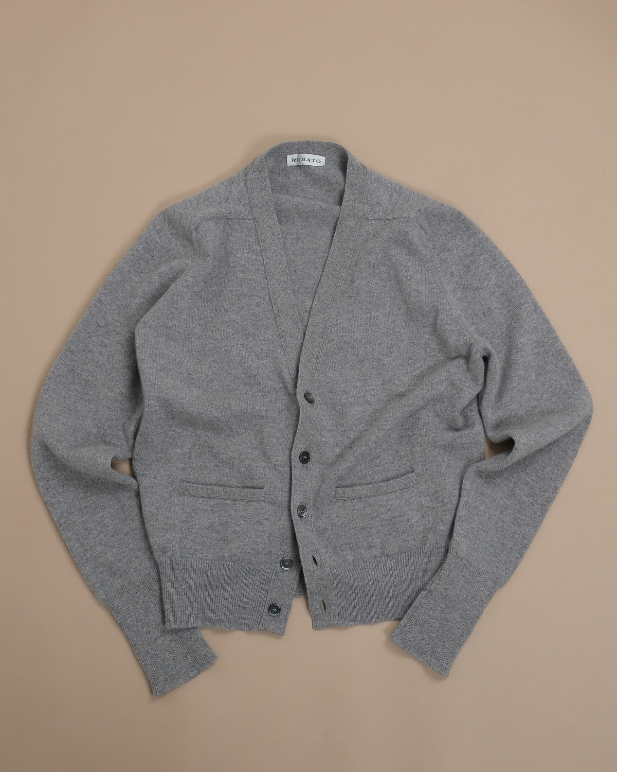 Stone Lambswool Standard Cardigan by Rubato