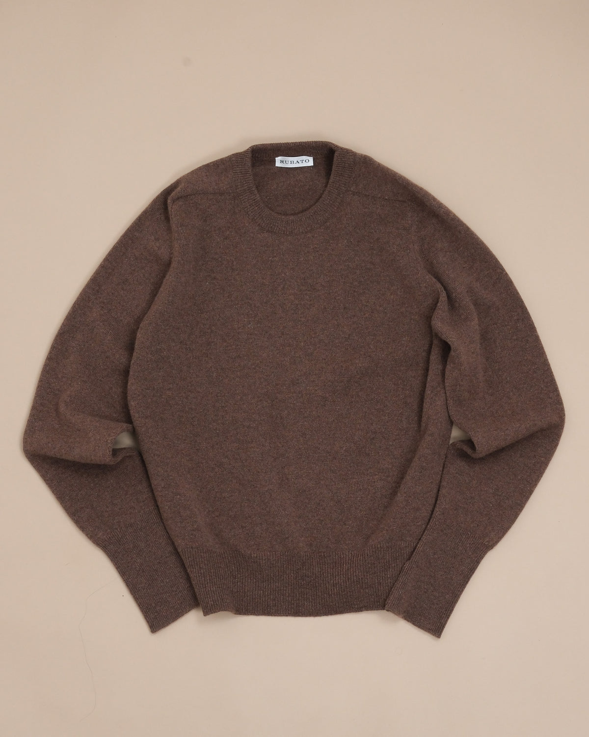 Tobacco Lambswool Standard Crewneck by Rubato