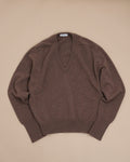 Tobacco Lambswool Standard V-Neck by Rubato