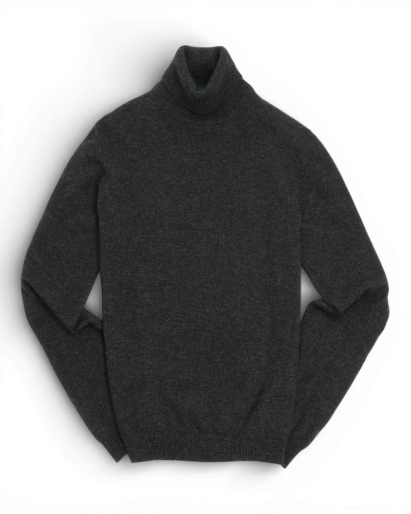 Charcoal Wool & Cashmere Rollneck