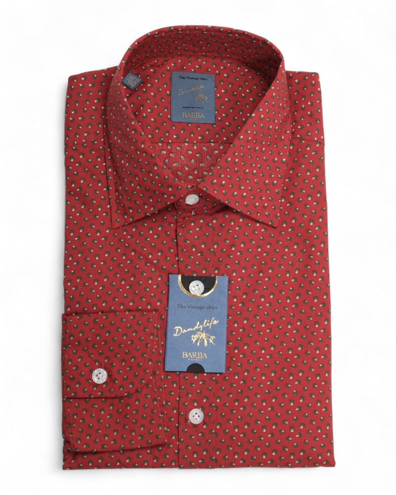 Red Holiday Poplin Shirt