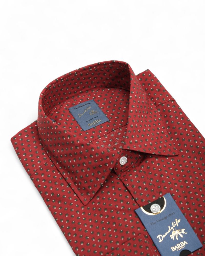 Red Holiday Poplin Shirt