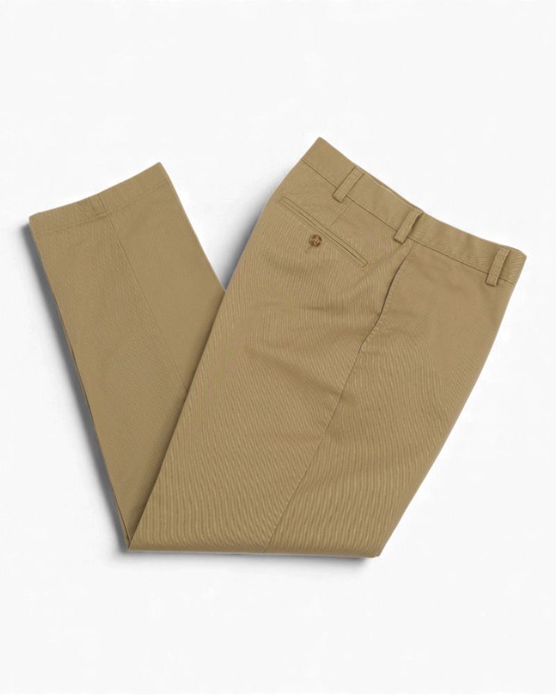 Beige Cotton Twill Trousers