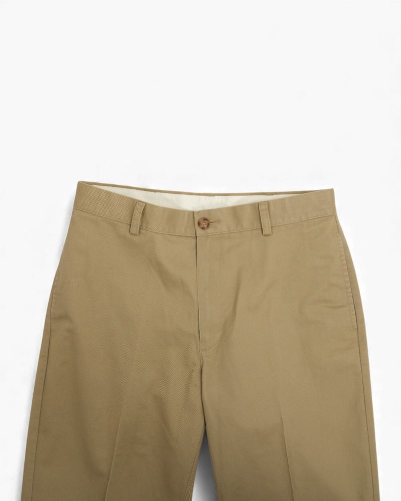 Beige Cotton Twill Trousers