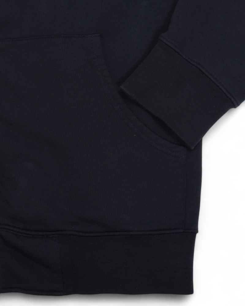 Navy Cotton Full-Zip Hooded Sweatshirt