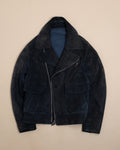 Stòffa Navy Suede 001 Asymmetric Jacket