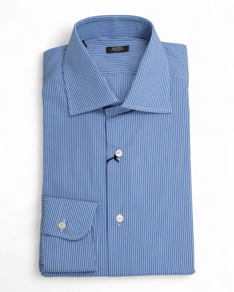 Blue Striped Poplin Shirt