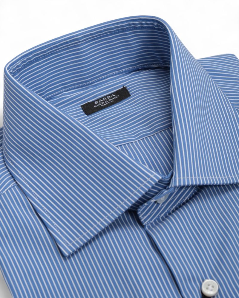 Blue Striped Poplin Shirt