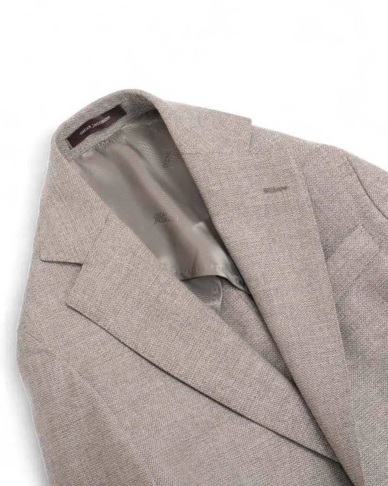 Light Taupe Pinpoint Sports Jacket