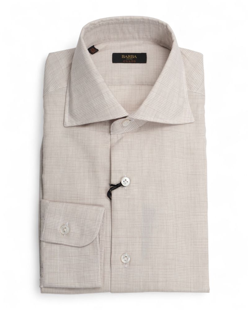 Beige Glen Checked Lightweight Shirt