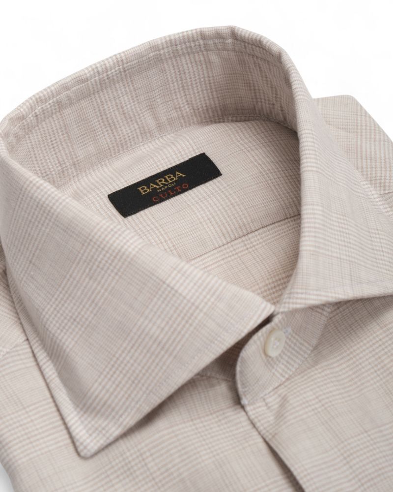 Beige Glen Checked Lightweight Shirt