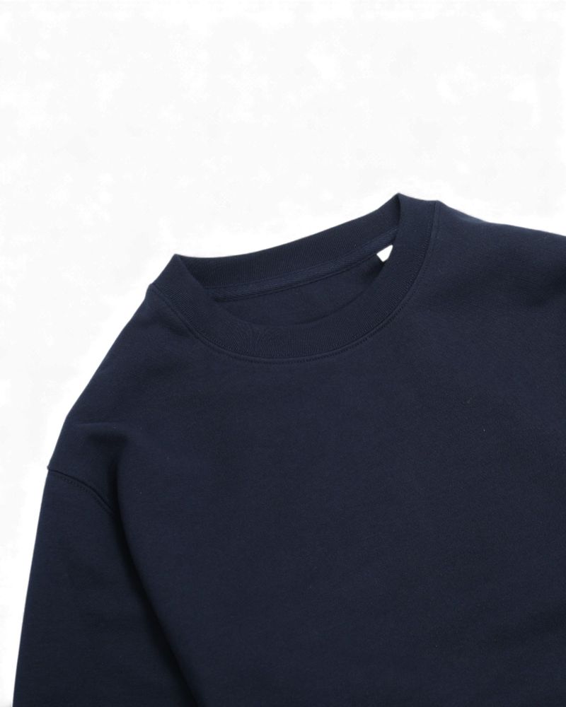 Navy Cotton Jersey Sweatshirt