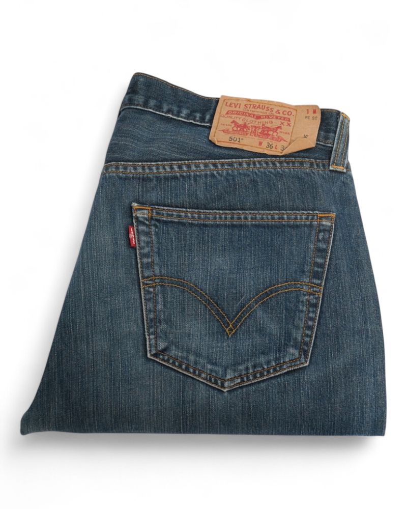 Blue High Rise 501 Jeans