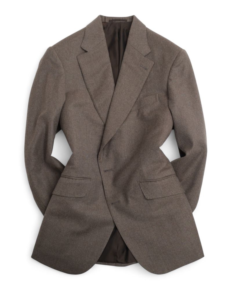 Taupe Worsted Twill Wool Sports Jacket