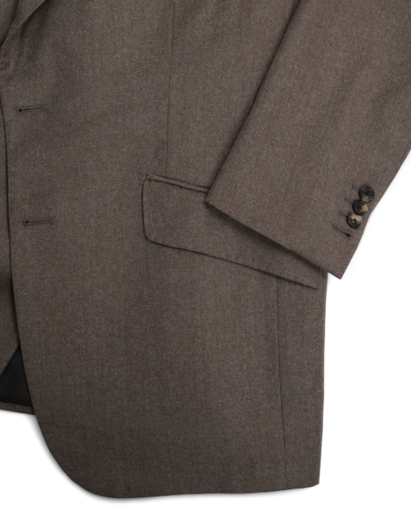 Taupe Worsted Twill Wool Sports Jacket