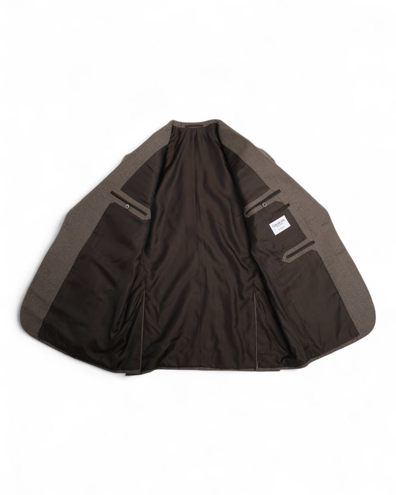 Taupe Worsted Twill Wool Sports Jacket