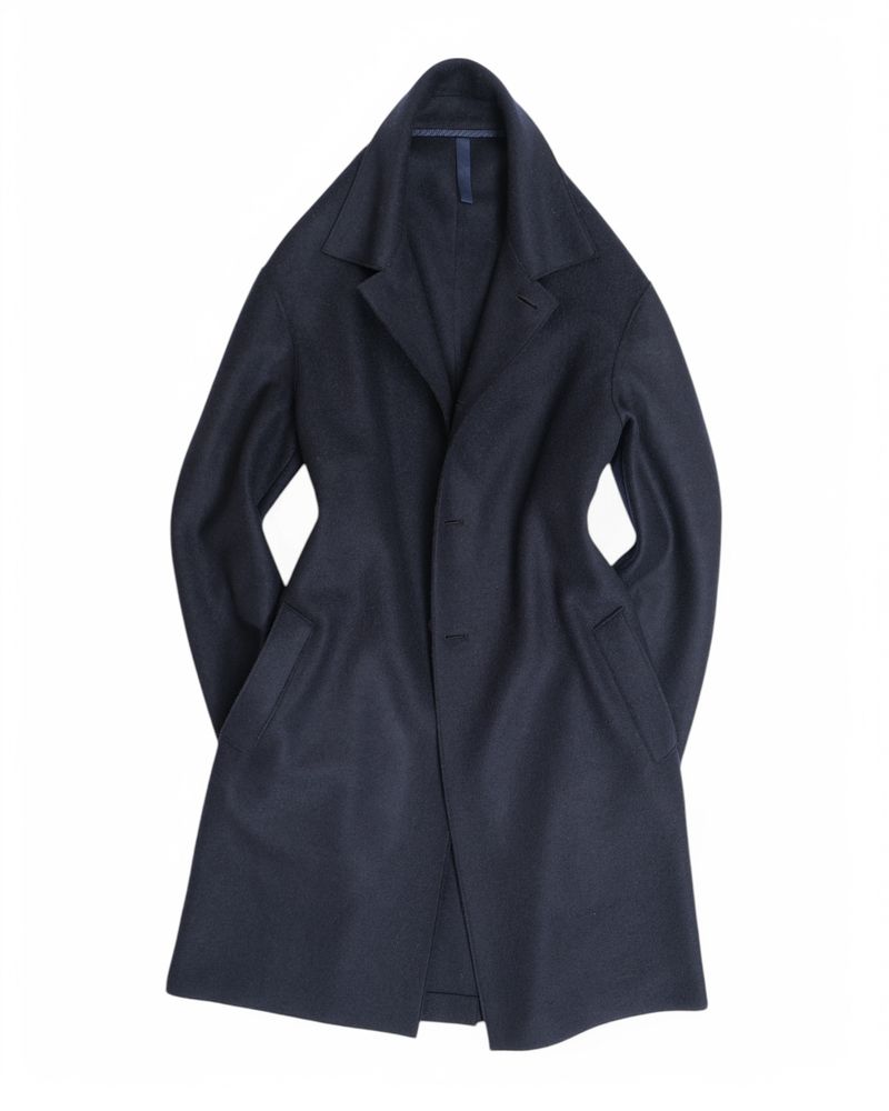 Navy Unconstructed Wool Coat