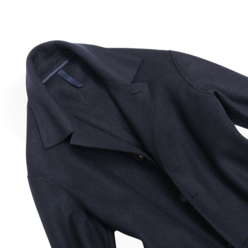 Navy Unconstructed Wool Coat
