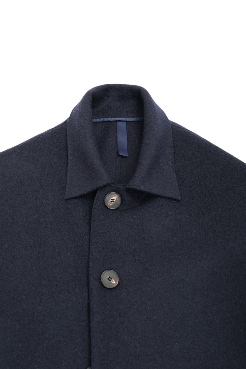 Navy Unconstructed Wool Coat