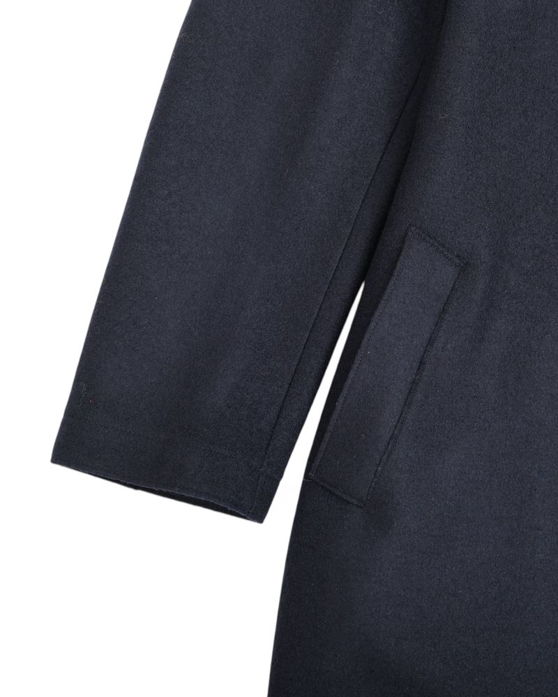 Navy Unconstructed Wool Coat