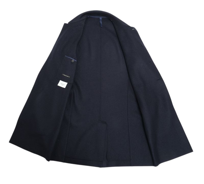 Navy Unconstructed Wool Coat