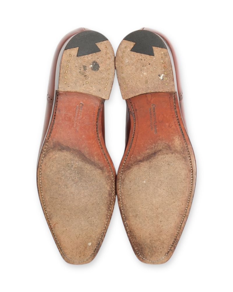 Brown Semi Brogue Cap Toe Oxfords