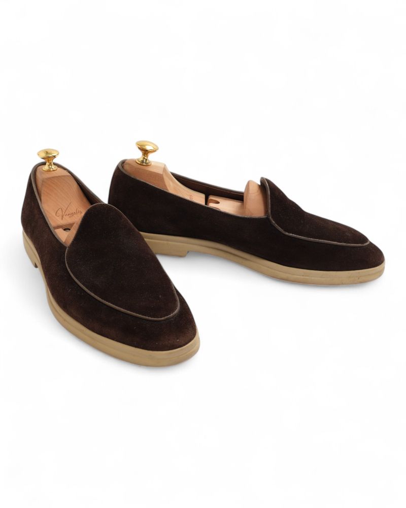 Chocolate Suede Loafers
