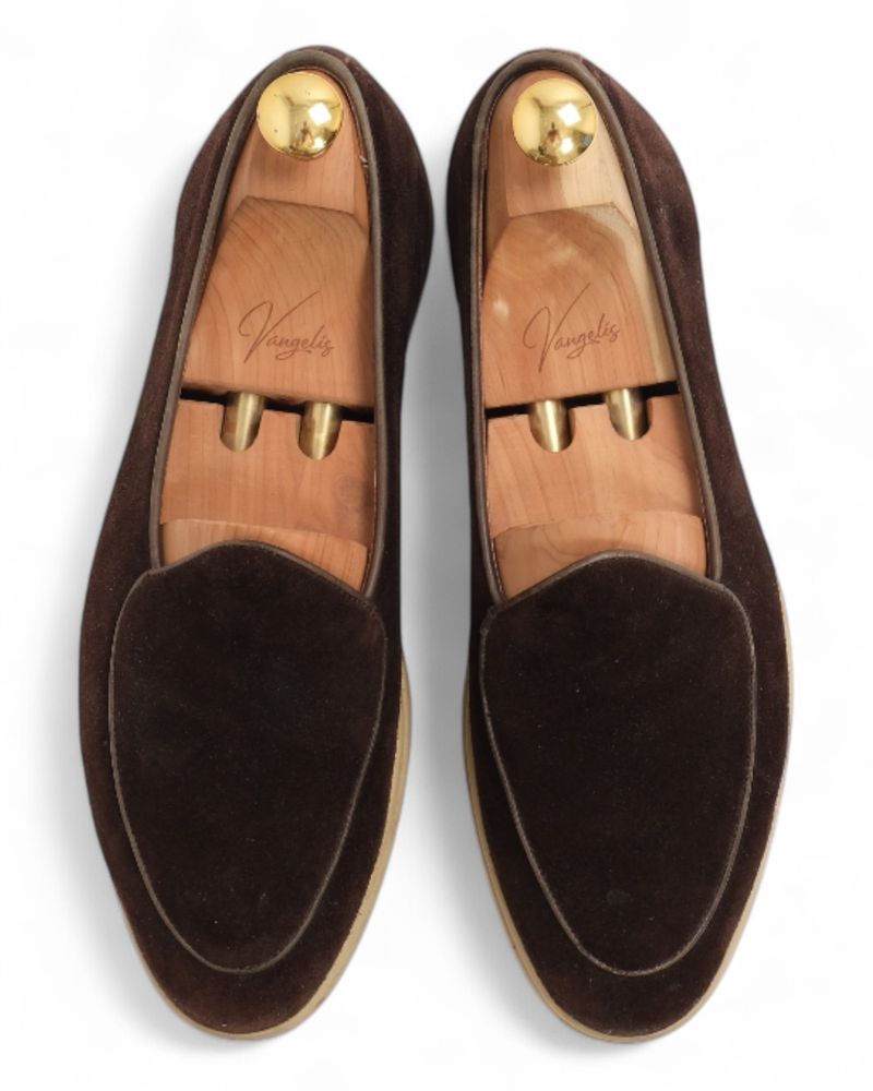 Chocolate Suede Loafers