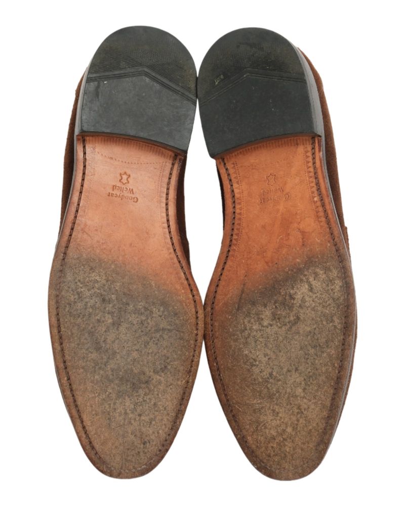 Brown Suede Penny Loafers