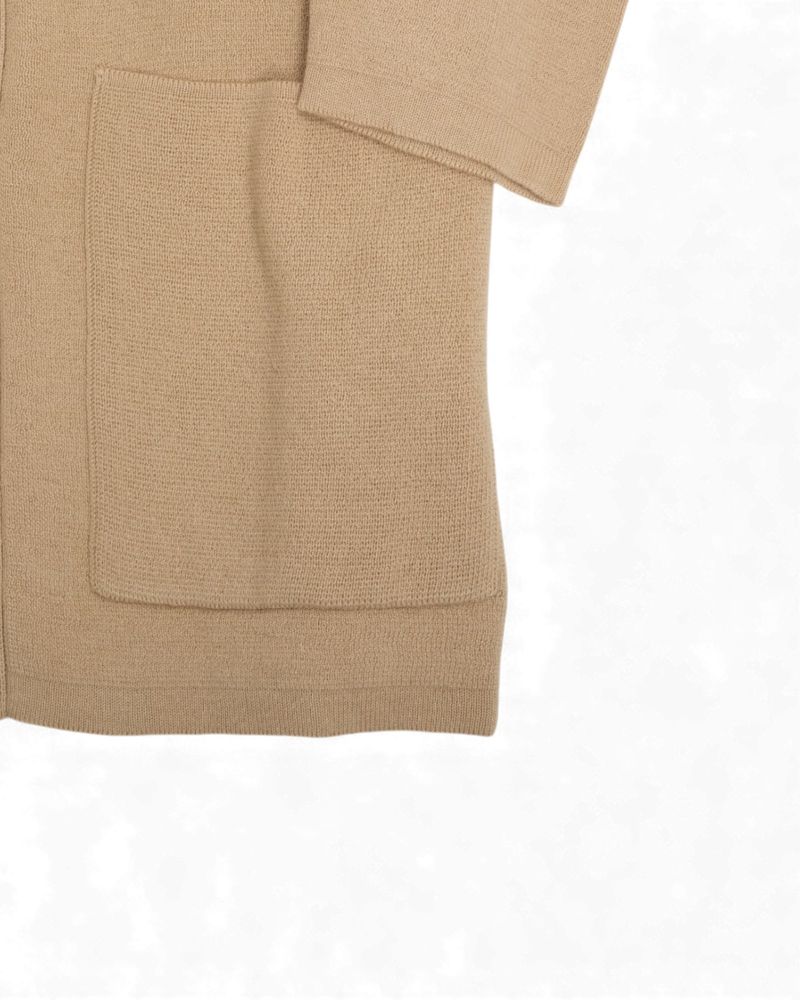 Beige Knitted Cotton Overshirt