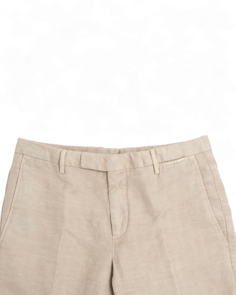 Light Beige Herringbone Cotton & Linen Suit