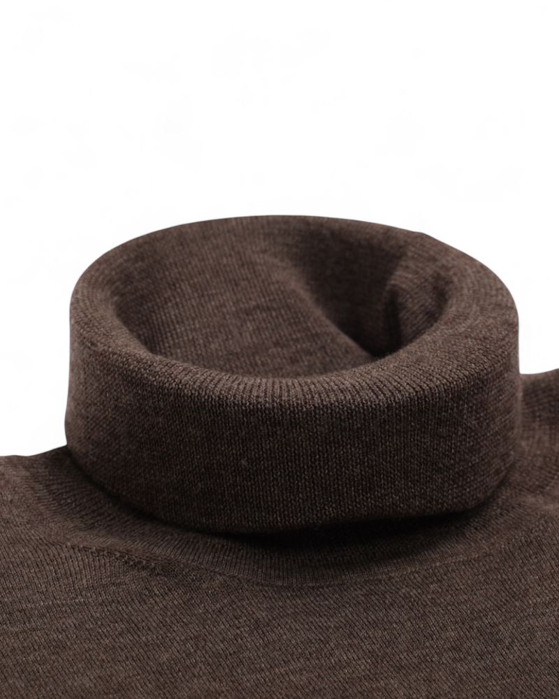 Taupe/Beige Merino Rollneck