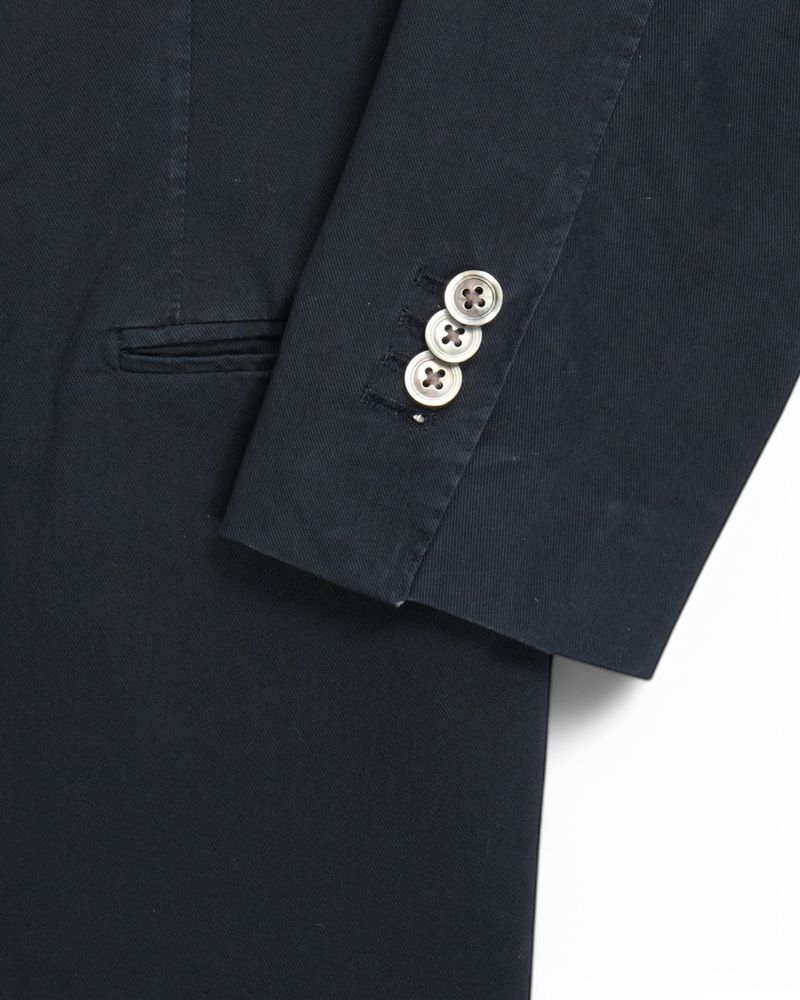 Navy Unconstructed Cotton Suit