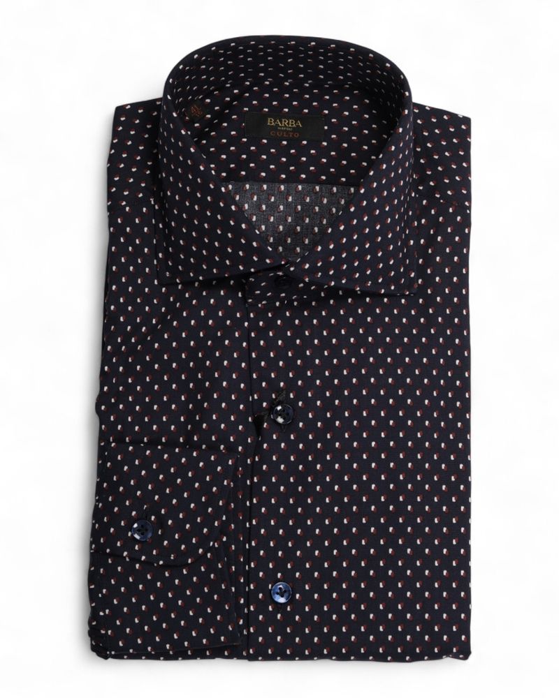 Navy Holiday Poplin Shirt
